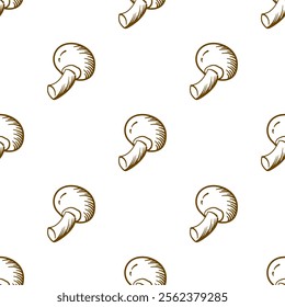 mushrooms pattern background. vintage mushroom pattern background. mushroom doodle pattern background.