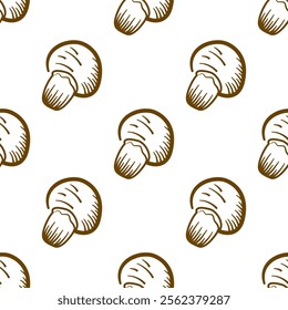 mushrooms pattern background. vintage mushroom pattern background. mushroom doodle pattern background.