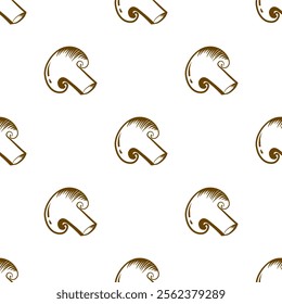 mushrooms pattern background. vintage mushroom pattern background. mushroom doodle pattern background.