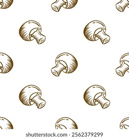 mushrooms pattern background. vintage mushroom pattern background. mushroom doodle pattern background.