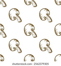 mushrooms pattern background. vintage mushroom pattern background. mushroom doodle pattern background.