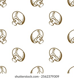 mushrooms pattern background. vintage mushroom pattern background. mushroom doodle pattern background.