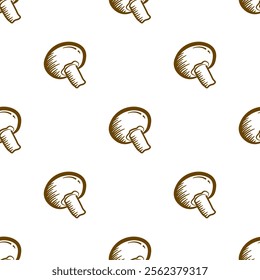 mushrooms pattern background. vintage mushroom pattern background. mushroom doodle pattern background.