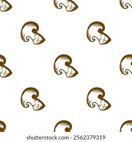 mushrooms pattern background. vintage mushroom pattern background. mushroom doodle pattern background.