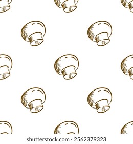 mushrooms pattern background. vintage mushroom pattern background. mushroom doodle pattern background.