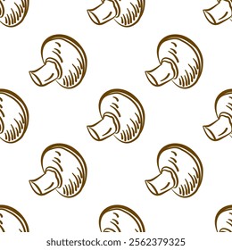 mushrooms pattern background. vintage mushroom pattern background. mushroom doodle pattern background.