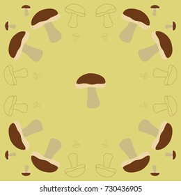 Mushrooms pattern. Hand drawn.