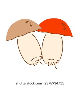 Mushrooms, porcini flavorful ingredient that is perfect for vegetarian dishes icon, flat vector illustration isolated on white background.
