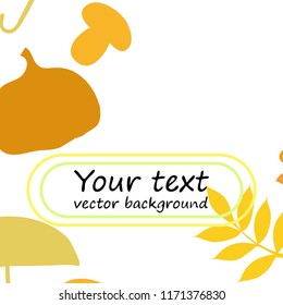 mushrooms pumpkin fallen leaves umbrella rubber boots autumnal vector background