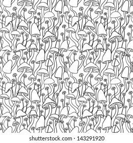 Mushrooms seamless pattern