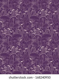 Mushrooms seamless pattern
