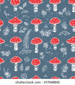 Mushrooms Seamless Pattern