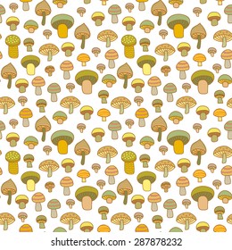 Mushrooms seamless pattern.