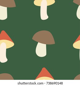 Mushrooms seamless pattern