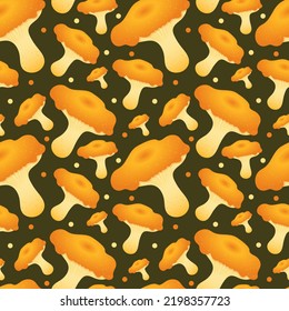 Mushrooms seamless pattern. Colorful autumn.