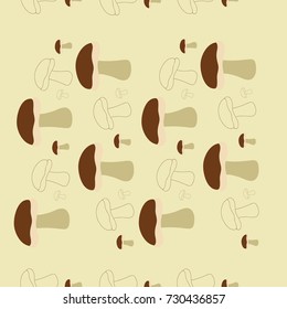 Mushrooms  seamless pattern. Hand drawn.