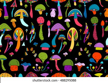 Mushrooms, seamless pattern for your design