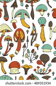 Mushrooms, seamless pattern for your design