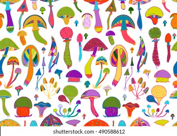 Mushrooms, seamless pattern for your design