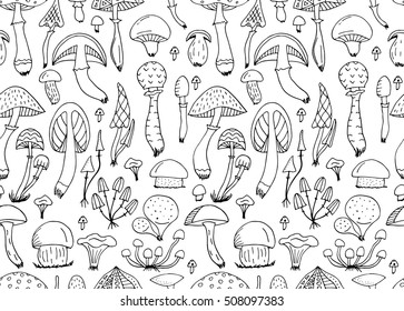 Mushrooms, seamless pattern for your design