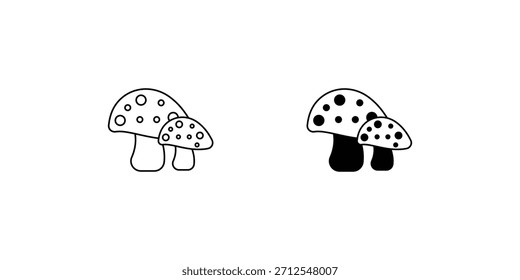 Cogumelos definir ícone com fundo branco vetor ilustração stock