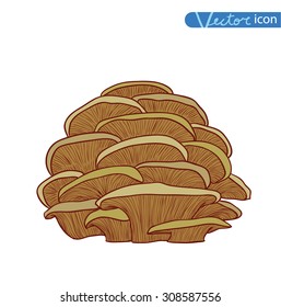  mushrooms set icons, vector illustration.