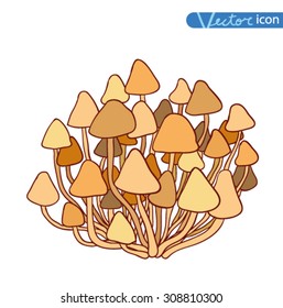 mushrooms set icons, vector illustration.