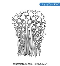 mushrooms set icons, vector illustration.