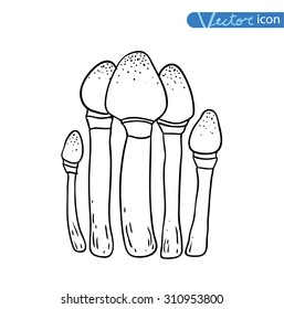 mushrooms set icons, vector illustration.