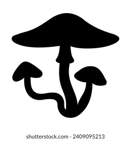 
Mushrooms Silhouette Illustration On Isolated Background