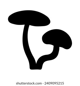 
Mushrooms Silhouette Illustration On Isolated Background