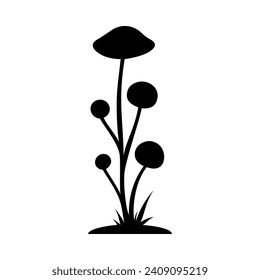 
Mushrooms Silhouette Illustration On Isolated Background