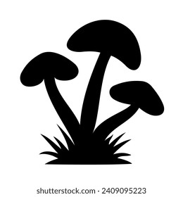 
Mushrooms Silhouette Illustration On Isolated Background