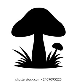 
Mushrooms Silhouette Illustration On Isolated Background