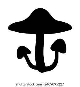 
Mushrooms Silhouette Illustration On Isolated Background