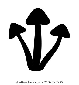 
Mushrooms Silhouette Illustration On Isolated Background