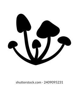 
Mushrooms Silhouette Illustration On Isolated Background