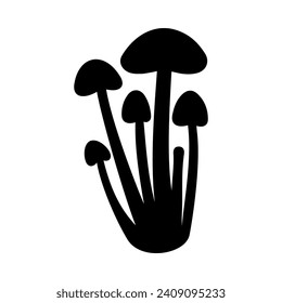 
Mushrooms Silhouette Illustration On Isolated Background