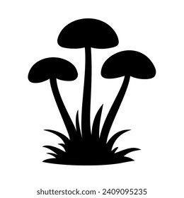 
Mushrooms Silhouette Illustration On Isolated Background