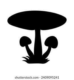 
Mushrooms Silhouette Illustration On Isolated Background