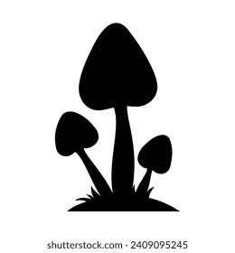 
Mushrooms Silhouette Illustration On Isolated Background