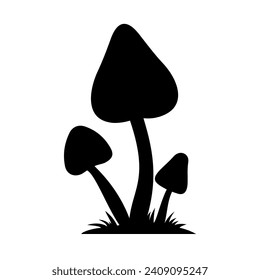 
Mushrooms Silhouette Illustration On Isolated Background