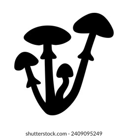 
Mushrooms Silhouette Illustration On Isolated Background