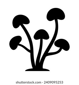 
Mushrooms Silhouette Illustration On Isolated Background