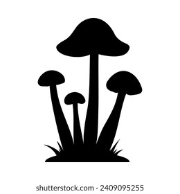 
Mushrooms Silhouette Illustration On Isolated Background