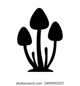 
Mushrooms Silhouette Illustration On Isolated Background