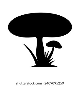 
Mushrooms Silhouette Illustration On Isolated Background