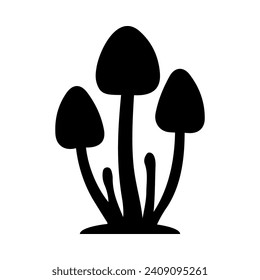 
Mushrooms Silhouette Illustration On Isolated Background