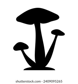 
Mushrooms Silhouette Illustration On Isolated Background