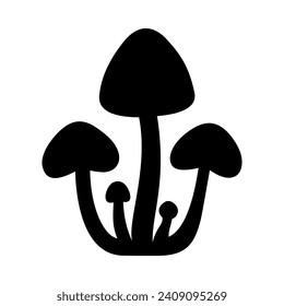 
Mushrooms Silhouette Illustration On Isolated Background